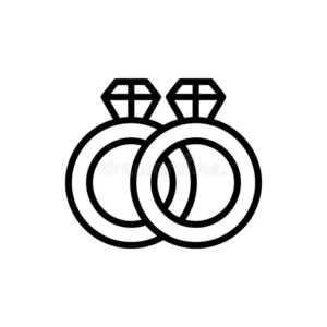 rings marriage icon simple line outline vector elements icons ui ux website mobile application white background 191234083